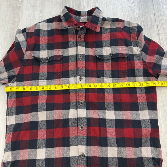 Jachs Red Long Sleeve Plaid Warm Cotton Holiday Button Down Flannel Shirt Large - Picture 7 of 8